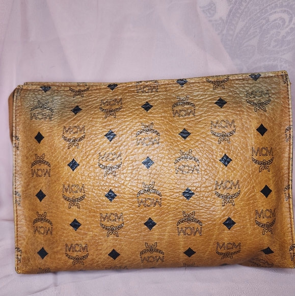 Vintage MCM Mode Creation Munich pouch Visetos cognac bag - Picture 3 of 9